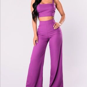 Purple Two Piece Pants Set